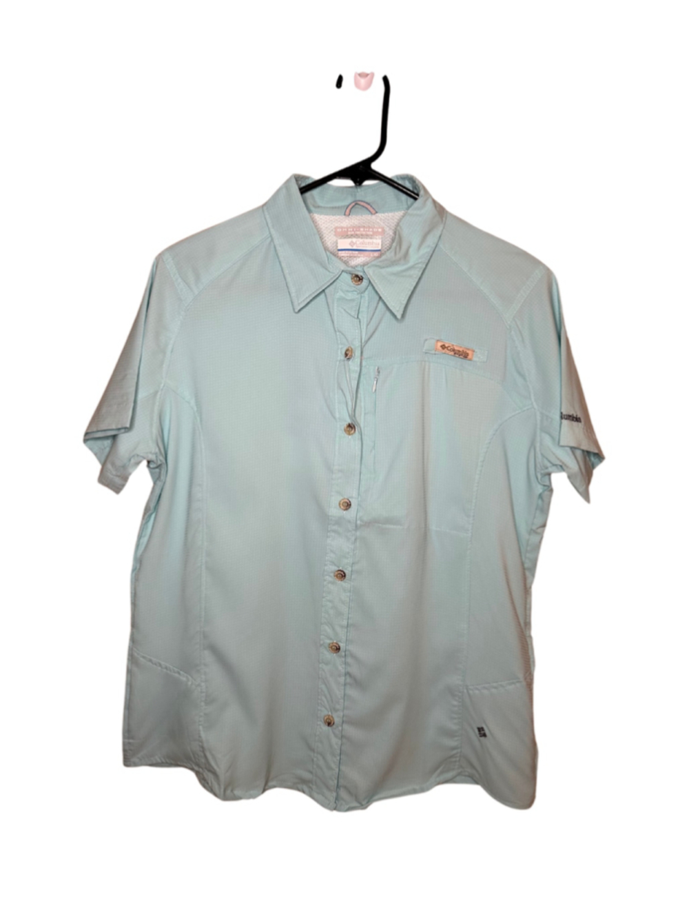 Columbia Kid’s Size Large Light Blue PFG Omni-Shade Sun Protection Button Up NWT